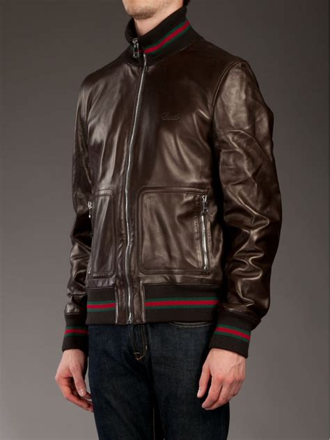 gucci men leather jacket